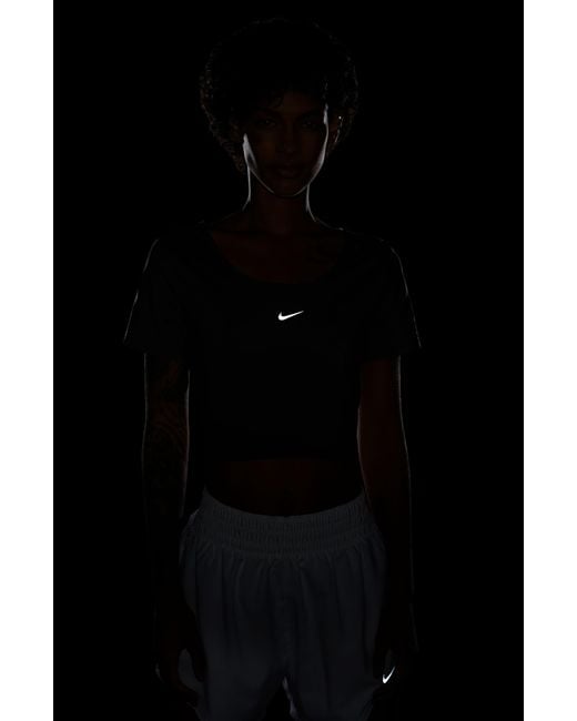 Nike Black One Classic Dri-fit Twist Short Sleeve Top