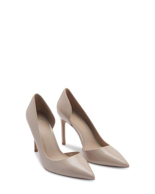 Mango Gray Half D'Orsay Pointed Toe Pump