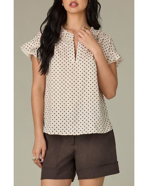 Wit & Wisdom Multicolor Ruffle Embroidered Top