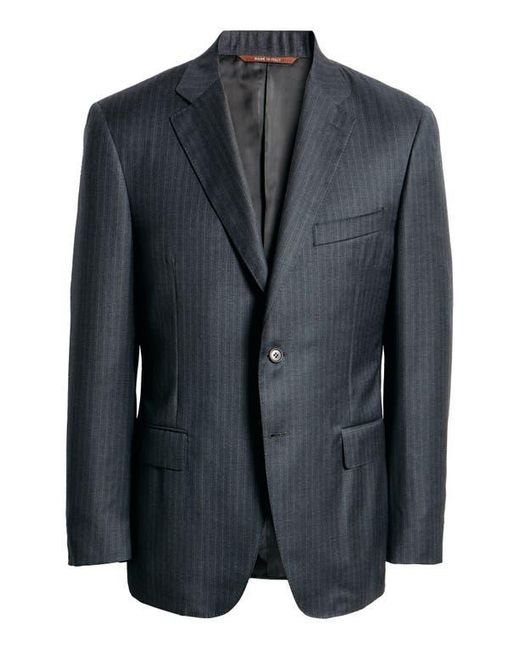 Canali Blue Siena Regular Fit Stripe Super 130S Wool Suit for men