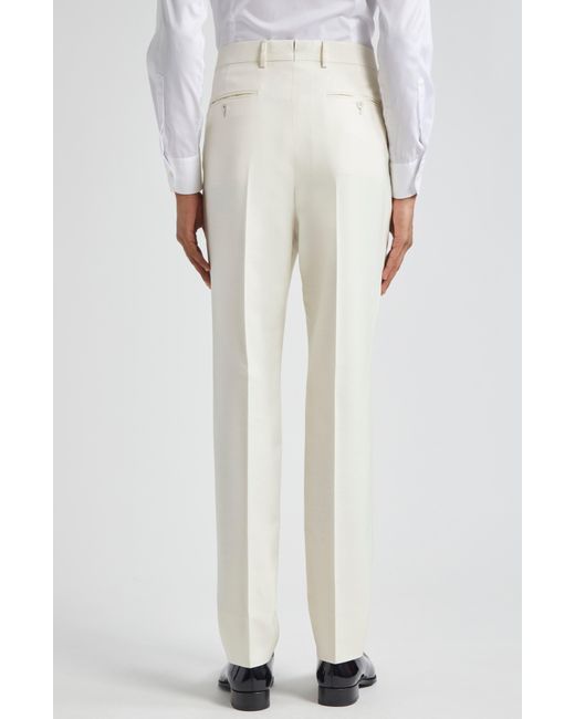 Tom Ford White Atticus Tailored Silk Trousers for men