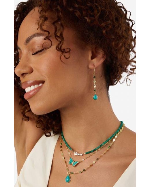 ATHRA LUXE Blue Flat Disc Drop Earrings