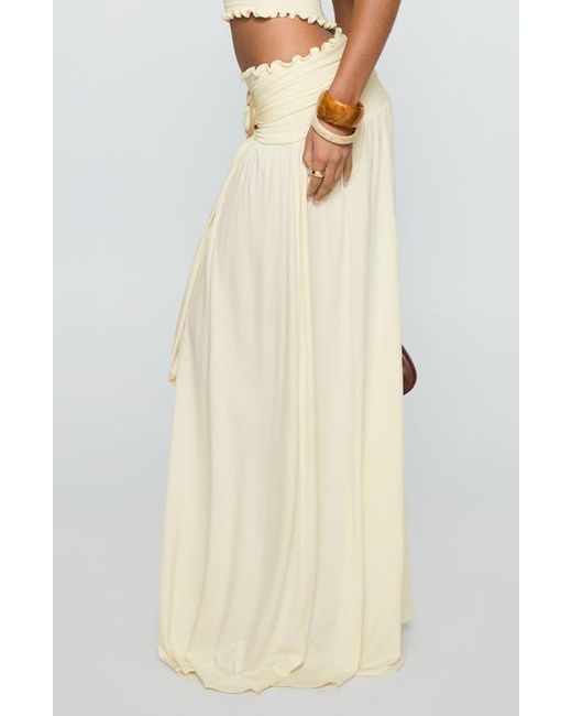 Princess Polly Women's Natural Orbit Smocked Waist Maxi Skirt