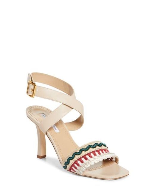 Manolo Blahnik Natural Mabeco Ankle Strap Sandal