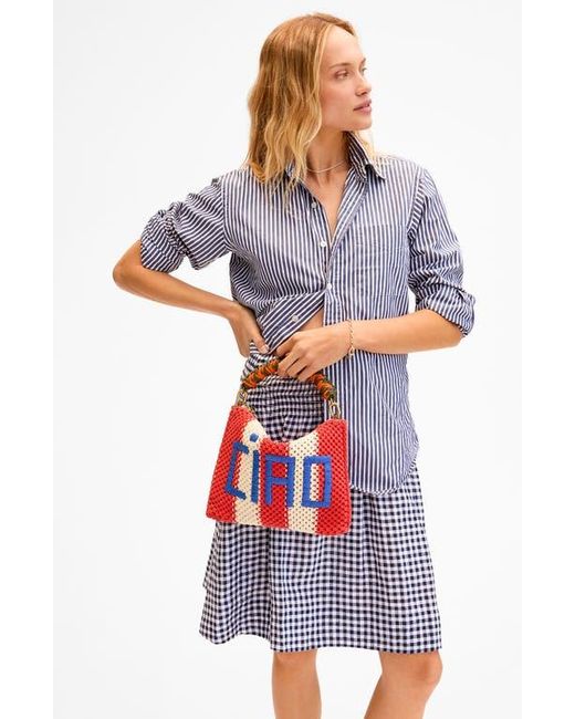 Clare V. Red Ciao Crochet Flat Clutch