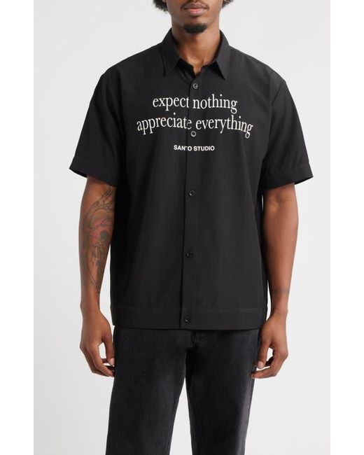 Saint Studio Black Appreciate Button-Up Shirt for men