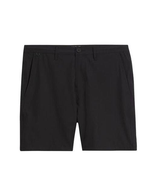 Roark Black Hytide Flat Front Hybrid Performance Shorts for men