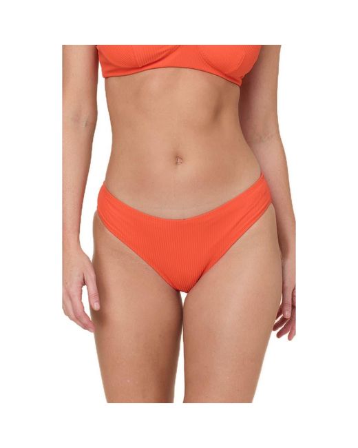 Andie Red Hipster Rib Bikini Bottoms