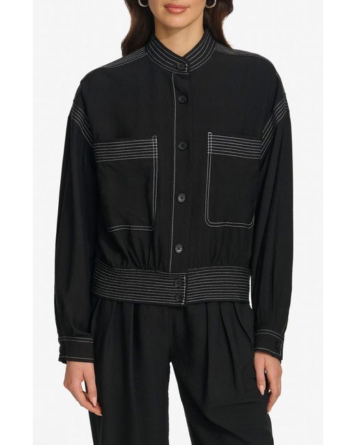 DKNY Black Contrast Stitch Jacket