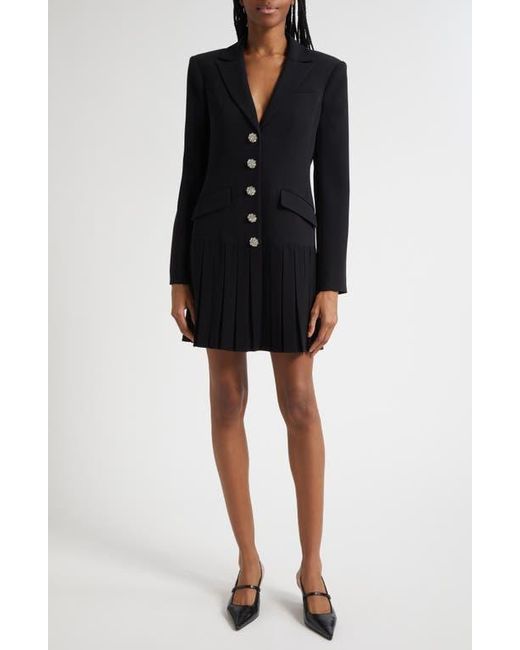 Cinq À Sept Black Saule Pleated Blazer Dress