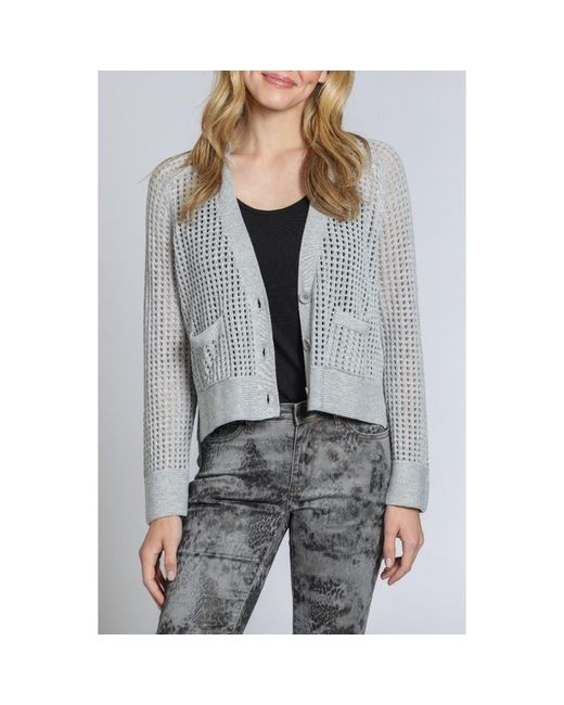 Apny Gray Open Stitch Cardigan