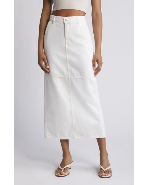 Madewell White Carpenter Denim Maxi Skirt