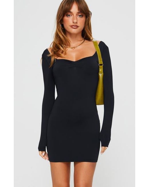 Princess Polly Black Rehna Long Sleeve Minidress