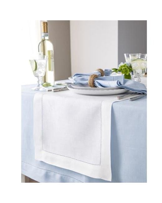 Solino Home White Linen Table Runner