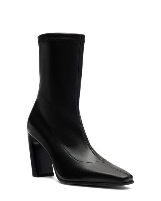 Stuart Weitzman Black Stassi Stretch Leather Bootie