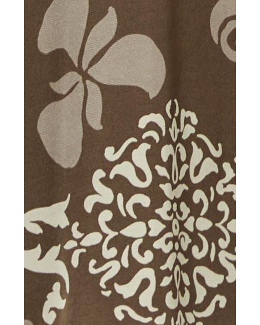 Marina Rinaldi Natural Teiera Floral Long Sleeve Shirtdress
