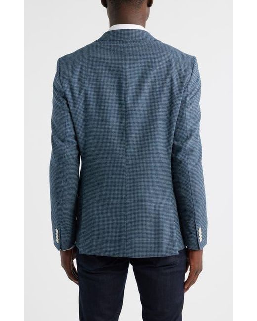 Boss Blue Hutson Slim Fit Micocheck Wool Blend Sport Coat for men