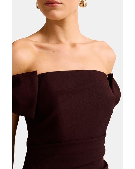 EVER NEW Red Kalee Bow Trim Off The Shoulder Gown