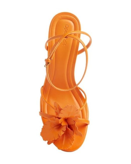 Open Edit Orange Zuri Ankle Strap Sandal