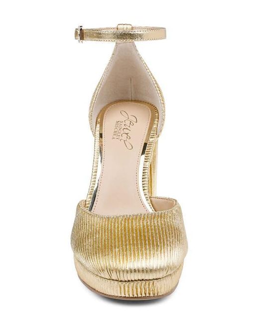 Badgley Mischka Metallic Stephanie Ankle Strap Platform Pump