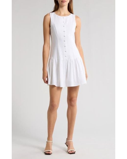 Wayf White Martini Linen Blend Minidress