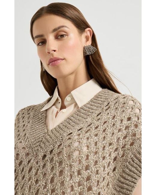 Brunello Cucinelli Multicolor Dazzling Net Sweater