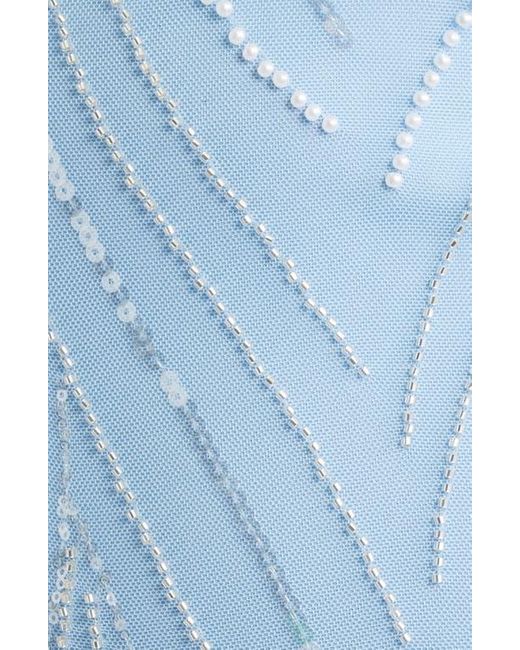 Jump Apparel Blue Sequin Detail Strappy Back Cocktail Minidress