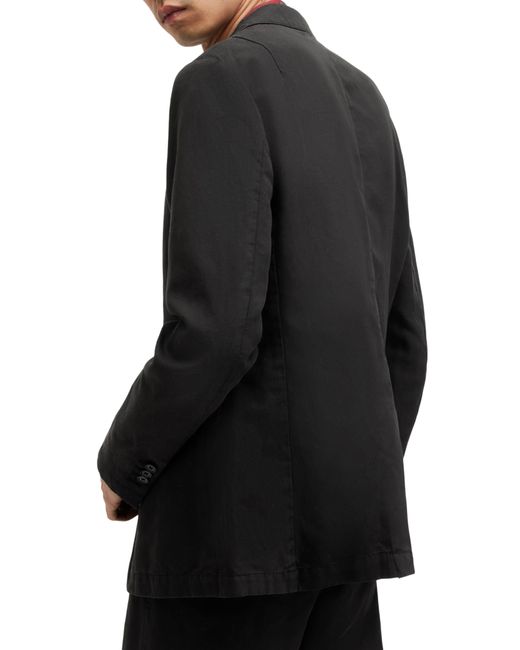 AllSaints Black Sainte Cotton & Linen Blazer for men