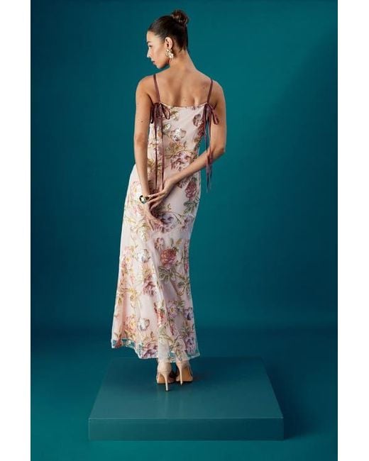 Coast White Muse Strappy Floral Sequin Maxi Dress