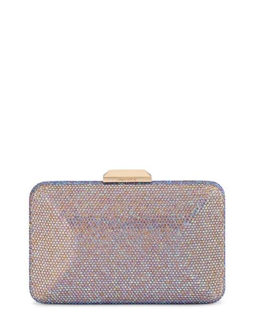 Olga Berg Purple Edith Iridescent Frame Clutch