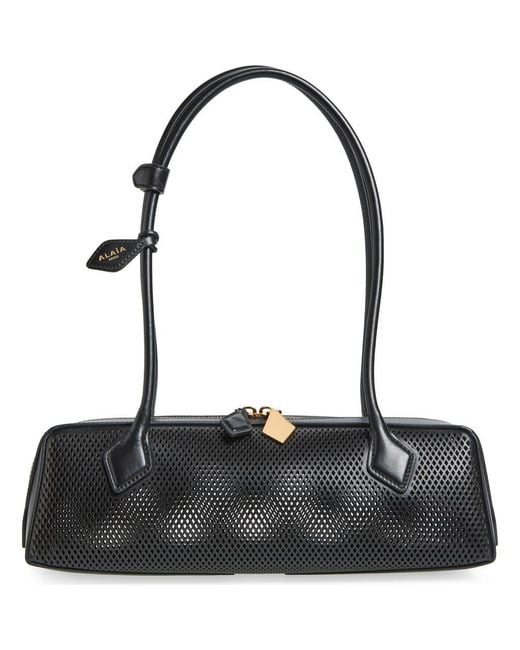 Alaïa Black Medium Le Teckel East/West Perforated Leather Shoulder Bag