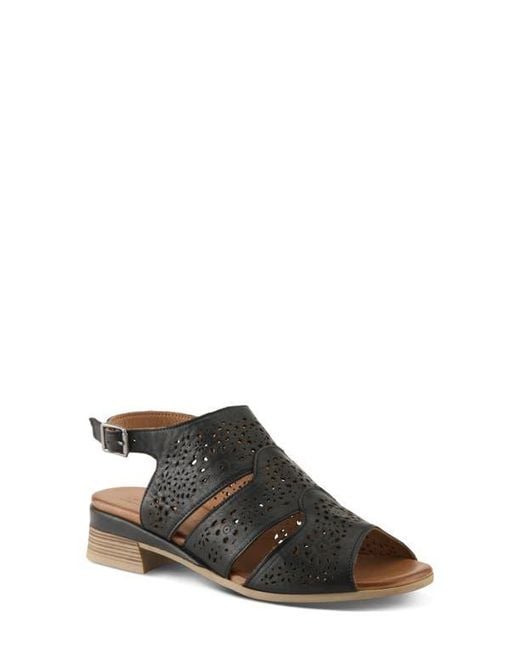 Spring Step Black Plasma Ankle Strap Sandal