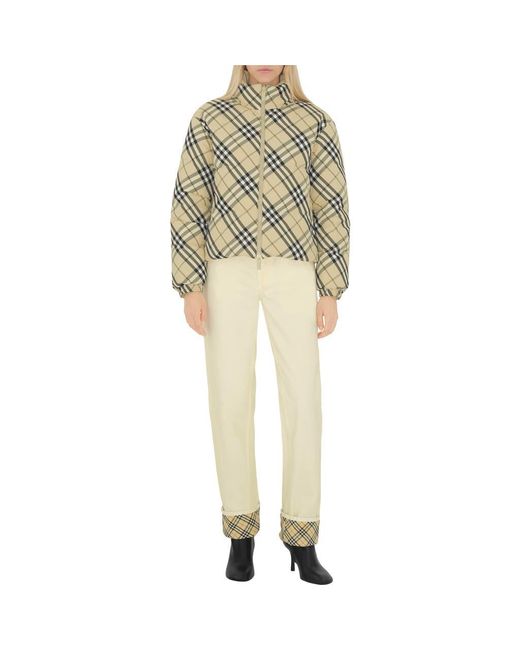 Burberry Yellow Reversible Check Puffer Jacket