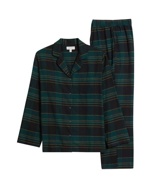 Nordstrom Men's Green Plaid Flannel Pajamas