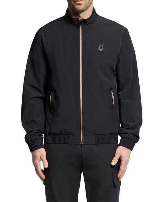 Psycho Bunny Black Chinos Woven Stretch Nylon Jacket for men