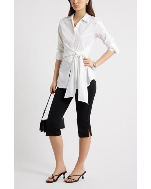 Open Edit Black Stretch Twill Capri Pants