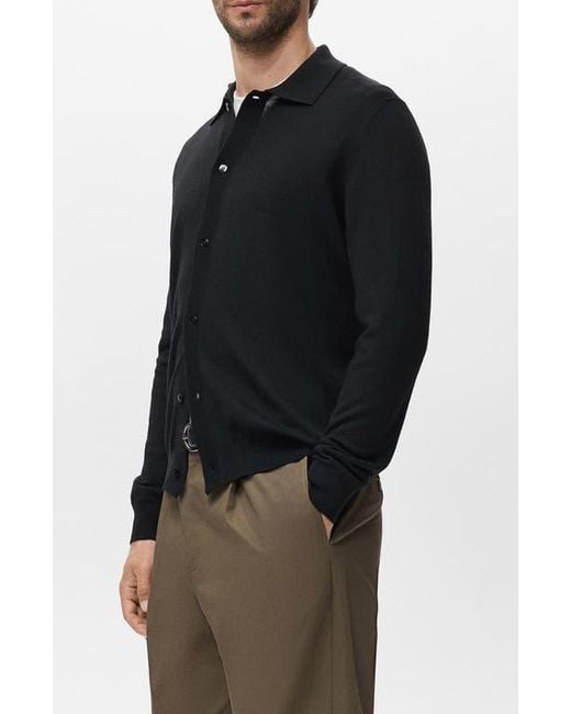 Mango Black Wool Cardigan for men
