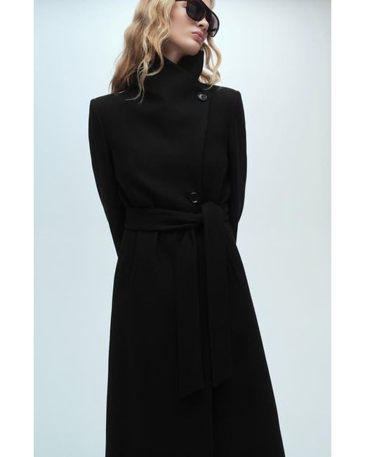 Mango Black Wool Blend Coat