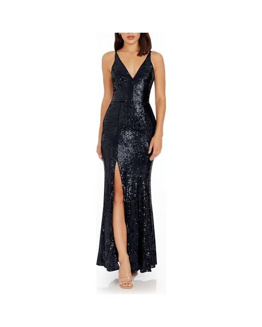 Dress the Population Iris Sequin Gown in Blue | Lyst