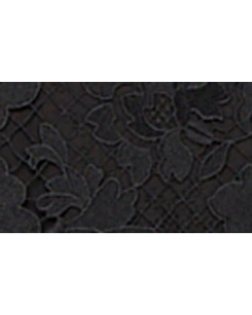 MILLY Black Yasmin Rose Mosaic Lace Dress
