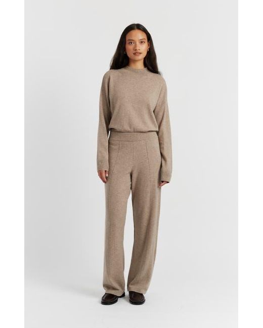 Chinti & Parker Natural Wool & Cashmere Wide Leg Track Pant