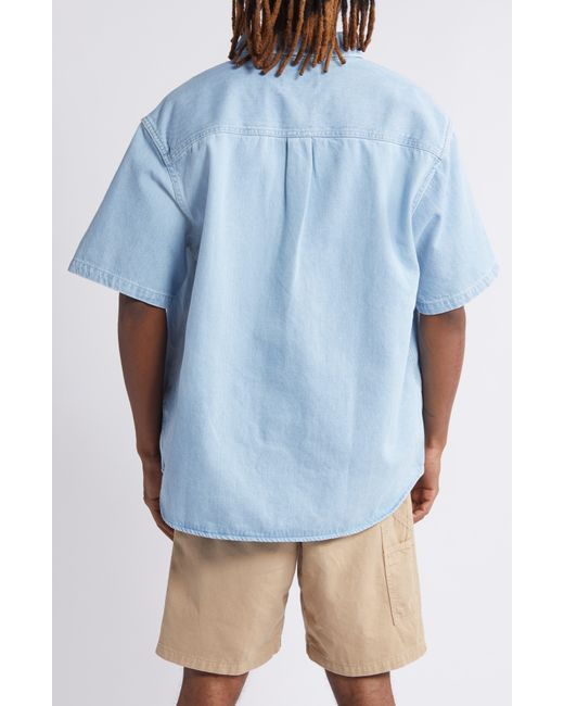 Carhartt Blue Ody Short Sleeve Denim Button-up Shirt for men