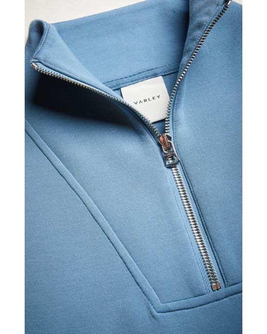 Varley Blue Half-zip Sleeveless Top