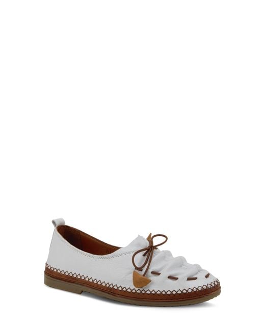 Spring Step White Berna Flat