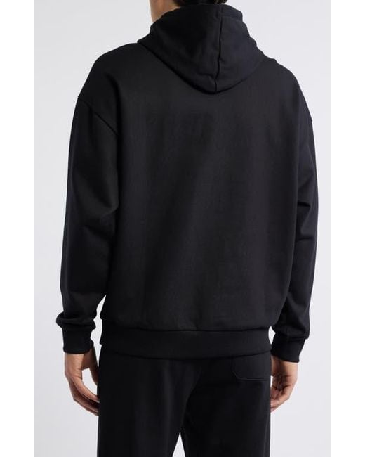 HUGO Black Ditchle Oversize Logo Graphic Hoodie for men