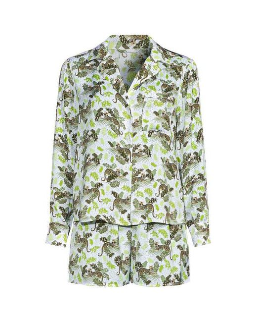 Lands' End Yellow Plus Size Matte Satin 2 Piece Pajama Set