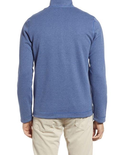 Johnston & Murphy Blue Reversible Quarter Zip Pullover for men