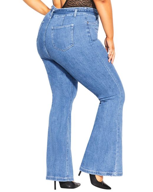 City Chic Blue Flare Jeans