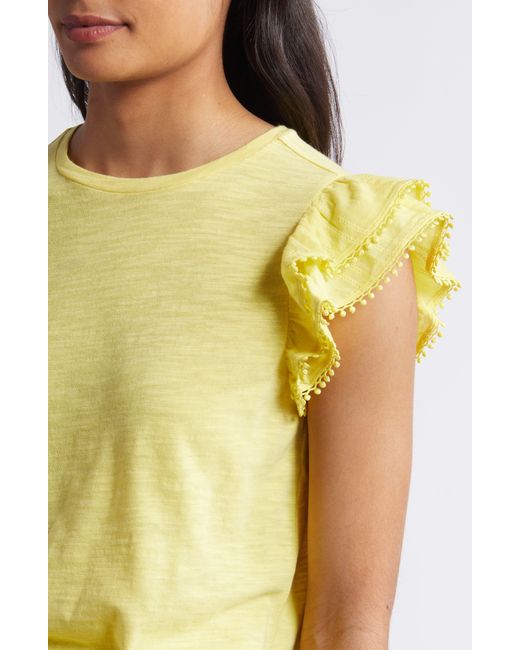 Caslon Yellow Caslon(r) Ruffle Sleeve T-shirt
