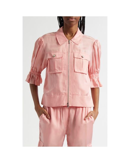 Cinq À Sept Pink Holly Ruffle Sleeve Jacket